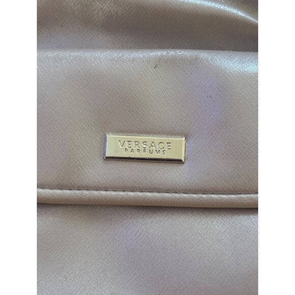 Versace Parfums Gold-Tone Cosmetic Bag With Zippered Closure & Front Pocket Reac - Picture 3 of 12